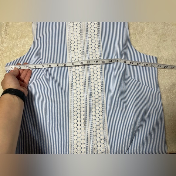 London Times Blue and White Striped Dress - Picture 6 of 7